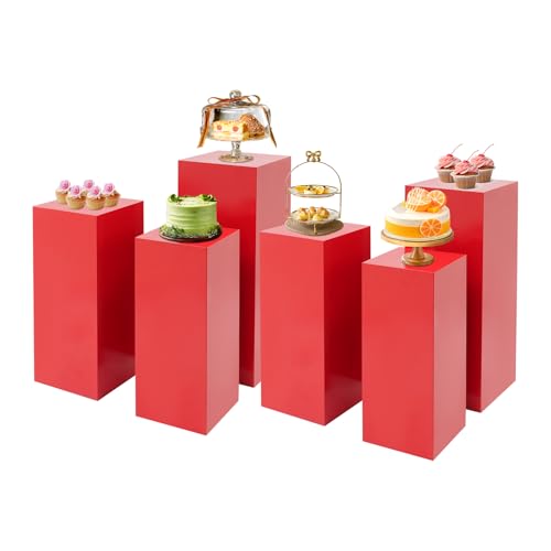3PCS Metal Square Pedestal Stands, White Dessert Table Cube Display Pillars, Wedding Party Art Decor Display Column for Patios, Corridors and Entrances (23.62-31.5in) - size: 23.62-31.5in