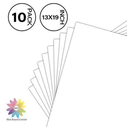 Mat Board Center, 10 Pack 13x19 White Backing Boards, Cardboard for Arts, Prints, Frames, Photos and More - size: 13x19