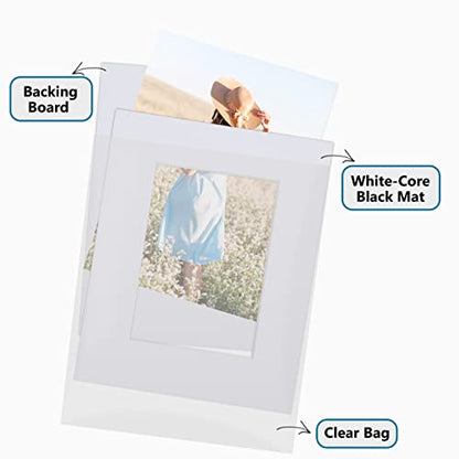 Somime 10 Pack White Picture Mat Set,16x20 Precut Mat for 11x14 Photos, White Core Bevel Cut Acid Free 16x20 Photo Mat with Mat Boards and Clear Bags for Prints, Paints, Frames - size: white 10pc sets 16x20