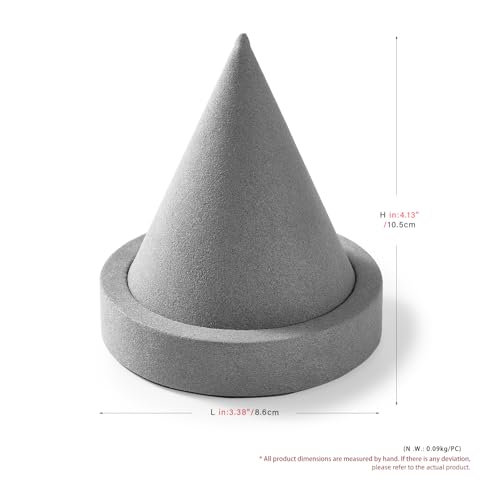 Microfiber Single Bracelet Bangle Display Stand Jewelry Bracelet Bangle Cone Display for Selling(Grey) - color: Grey