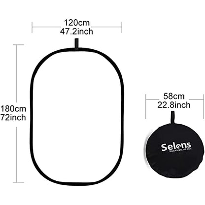 Selens Oval Light Reflector Diffuser, 47x70.8inch/120x180cm Collapsible Soft Light Diffusion with Portable Carrying Bag for Photo Studio & Outdoor Lighting - size: 47x70inch/120x180cm with carrying bag