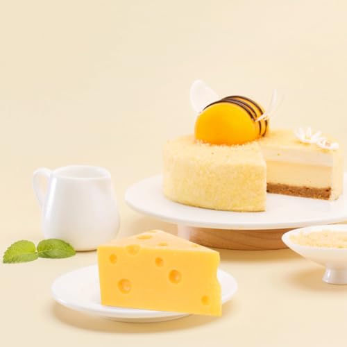 Generic Simulated Triangle Cheese Model 2.55X1.77X1.37 Inch Fake Cheese Decor for Bakery Shop Kitchen Display Photography Prop