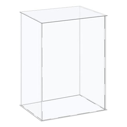 MECCANIXITY Acrylic Display Case Plastic Box Cube Storage Box Clear Assemble Showcase 14.1x10.2x14.1 Inch for Collectibles - size: 14.1x10.2x14.1 Inch