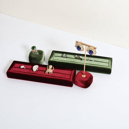 Velvet Earring T Bar Stand Jewelry Display, Earring Display Holder for Selling, Jewelry Storage Organizer【Red】 - color: Red