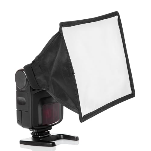 PATIKIL 7.5" x 9" Flash Diffuser Light SoftBox, Universal Collapsible Flash Diffuser with Storage Pouch for SB-5000 SB-700 SB-300 SB-900 SB-910 SB-600 SB-4, Black - size: 7.5" x 9"