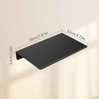 JOOM Small Metal wall Floating Shelf - Metal Wall Shelf, Black Floating Shelf, Small Bathroom Shelf, Display Shelves for Living Room/Kitchen/Bedroom (Black, 8Inch) - color: Black, size: 8 Inch