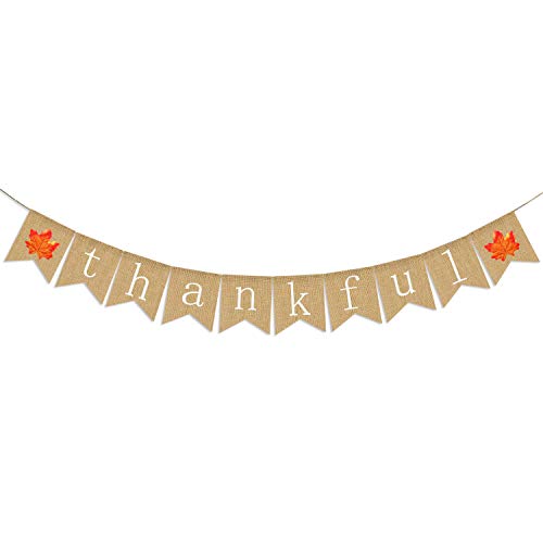 Thankful Burlap Banner | Thankful Burlap Wall Banner| Thanksgiving Banner | Rustic Thanksgiving Decoration | Fall Banner| Thanksgiving Decor