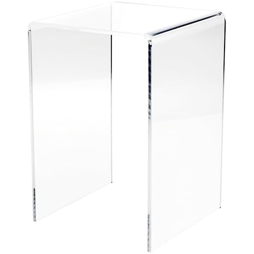 Plymor Clear Acrylic Vertical Square Display Riser, 10.5" H x 7" W x 7" D (1/4" thick) - size: 10.5" x 7" x 7"
