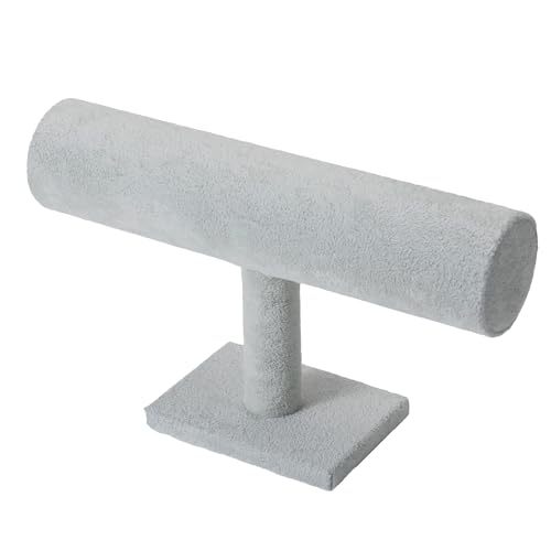 Jewelry Bracelet Storage Display Chain Watch T-Bar Rack Organizer Hard Stand Holder Jewelry Display Bracelet Display Velvet Grey Clour