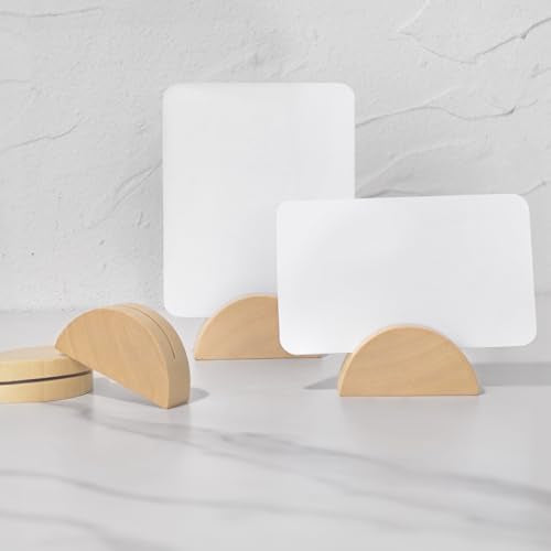 UNIQOOO 10 Set 2" Arch Birch Wood Stand with Cards |1.2mm Slot, for Name Cards, Solid Wood Place Card Holder, Photo Display Stand | for Event Decor, Retail Shop, Cafe Restaurant Menu, Business Card, Name Tag - color: Acrh Birch