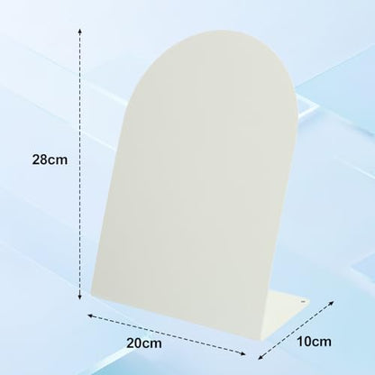 2 Pack Desk Magnetic Bulletin Board Metal Tabletop Memo Souvenir/Photos Display Board Magnet Display Stand for Home School Kitchen Office (2, White, ARC) - color: White, size: ARC