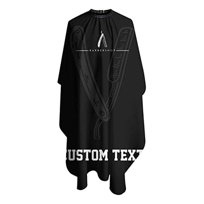 Custom Waterproof Barber Cape Personalized Text Barber Shop Salon Cape for Men Customized Hair Cutting Cape - color: Black Barbershop