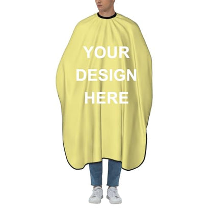 Custom Barber Cape Unisex Salon Hair Cutting Capes Add Your Image Logo Haircut Kit Personalized Stylist Tool - color: Khaki