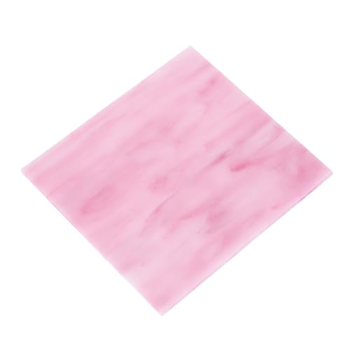 MECCANIXITY Stained Glass Sheet Mosaic Tile 3.9 Inch x 3.9 Inch Bright Pink Stained Glass Sheets for Crafts DIY, Art Project - color: Bright Pink
