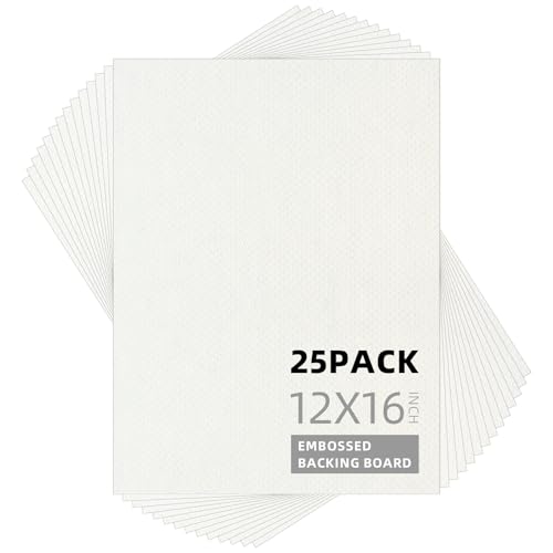 Somime 25 Pack Embossed Backing Boards Only, 12x16 Uncut White Mat Board, Acid Free Backer Boards Ideal for Photos, Pictures, Prints, Frames, and Artwork - size: 12x16