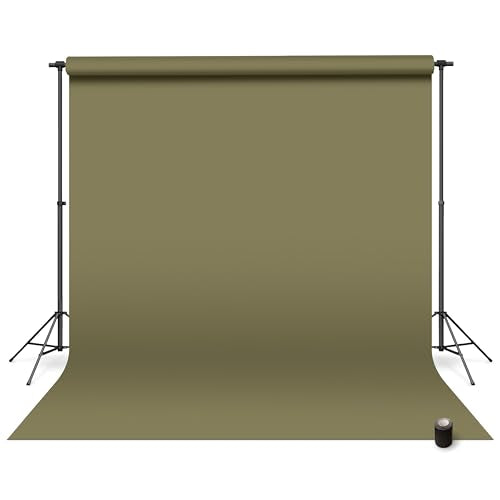 Denny Manufacturing - Seamless Paper Backdrop for Photography, Green Seamless Paper Roll - Moss Green (53 in x 36 ft) Includes Free Roll Black Gaffer Tape (2 in x 13 ft) - color: Moss Green, size: 53 in x 36 ft