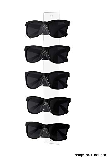 Marketing Holders 2 Pack Eyewear Holder 5 Pair Wall Mount with Hardware for Department Stores Optical Outlets Fashion Retailers Shopping Malls Clear Acrylic - size: 5 Tier Clear