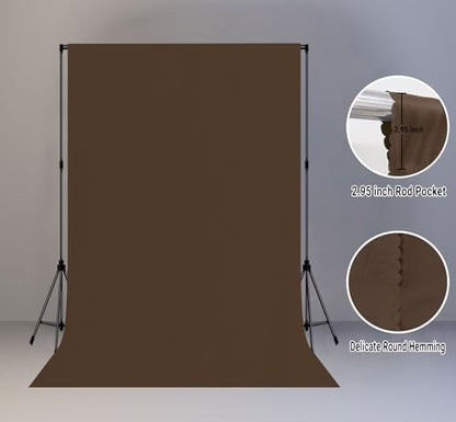 Background 6x9FT Brown Screen Backdrops for Photography,High Density, Wrinkle Resistant, Photo Video Studio Props - color: Brown, size: 6X9ft