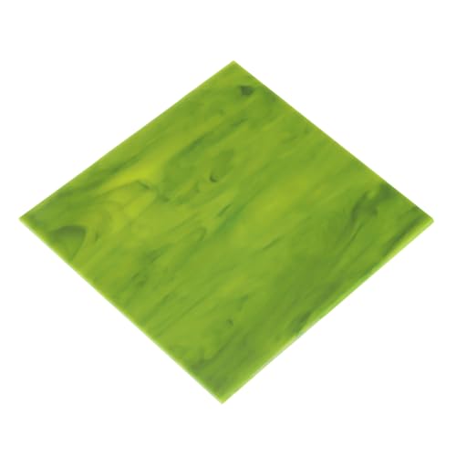 MECCANIXITY Stained Glass Sheet Mosaic Tile 3.9 Inch x 3.9 Inch Green Stained Glass Sheets for Crafts DIY, Art Project - color: Green