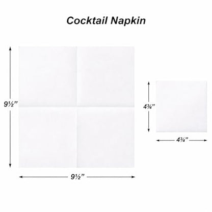 AMERICAN HOMESTEAD White Cocktail Napkins - Premium 4.75"x4.75" Disposable Linen-Like Beverage Napkins - Bulk Square Party Bar Serviettes for Weddings, Parties, Events, and Everyday Use - 600 Count - color: White, size: 4.75 x 4.75/600 Count