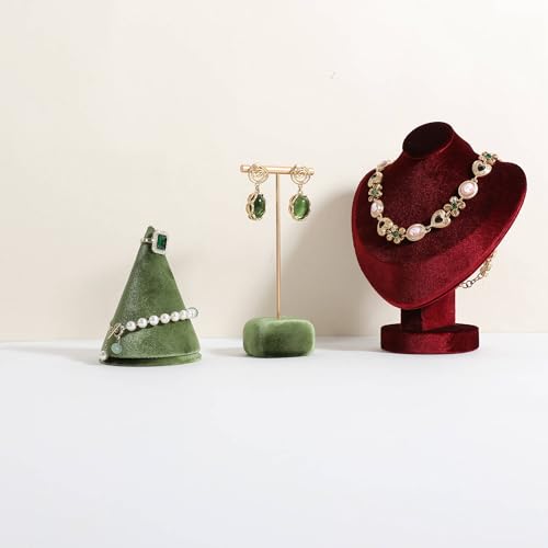 Cone Bangle Display for Jewelry, Cute Watch Holder Stand, Velvet Bracelet Display for Selling, Jewelry Storage Organizer【Green】 - color: Green