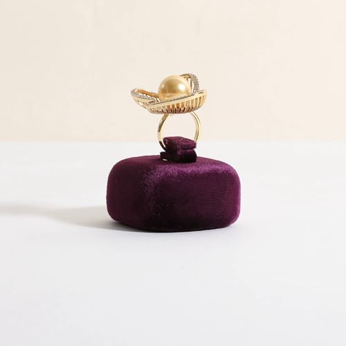 Cute Single Ring Holder for selling, Velvet Ring Display Stand for Jewelry Show, Jewelry Storage Display【Purple】 - color: Purple