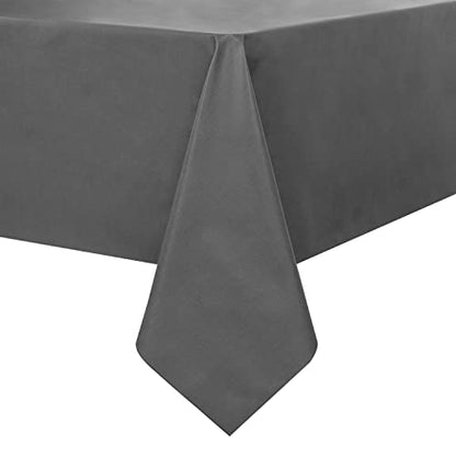 Romanstile 100% Waterproof PVC Tablecloth, Rectangle Oil Spill Proof Stain Resistant Vinyl Table Cloth, Wipe Clean Plastic Table Covers for Kitchen/Dining/Parties - 54 x 78 Inch, Dark Grey - color: Dark Grey, size: 54" x 78" (Rectangular)