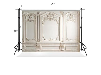 Kate 8×8ft Retro Indoor Backdrop Photography European Style Gypsum Pattern Background Classic Portrait Background Photography Studio Props Picture Video - size: 8×8ft