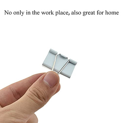 HAHIYO Binder Clips Paper Clamps Spring Steel Sturdy Medium 1.26 inches Width 0.39 Inch Capacity No Sharp Edges Heavy Duty Tight Grip Reusable White Metal Bright Finish for Home Office School 13 Pack - size: White1.26in-13P