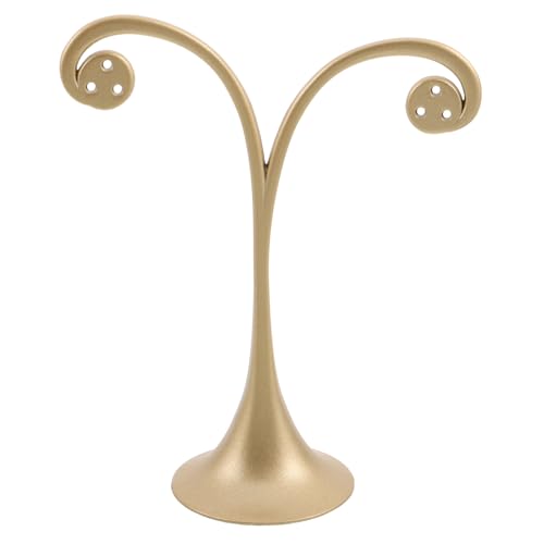 Metal Earring T Bar Stand - 6 Holes Retail Display Holder T Earring Display Holder - Jewelry Stand with Base for Show Jewelry Online Stores Photography Prop - color: Golden