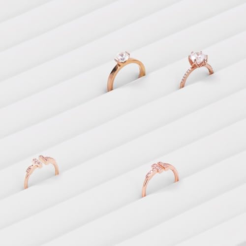 Oirlv Premium White Leather Stackable Jewelry Tray Ring Holder Organizer Showcase Ring Earring Display - color: White, size: Ring Tray