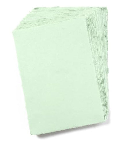 Wanderings A5 Handmade Deckled Edge Cotton Paper - Cold Pressed Texture - Paint, Watercolor, Writing, Printer - Cards, Invitations, Menus, Arts and Crafts. 50 Pack Green 150gsm - 5.8" x 8.3" - color: Green, size: A5
