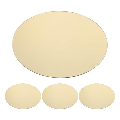 4pcs Gold Acrylic Round Mirrors - Wedding Table Centerpiece Tray Adhesive Wall Sticker Candle Plate for Birtdhay Photoshoot Perfume Cosmetic Jewelry Display - color: Golden