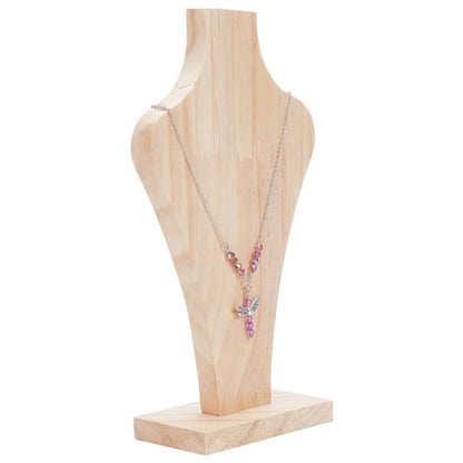 Wooden Bust Necklace Display Stands Chain Holder Jewellery Stand Mannequin for Women Hanging Pendants Chains Natural Wood Jewellery Stand Necklace Organiser Boutiques Exhibition