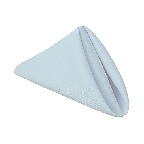 Gee Di Moda Cloth Napkins - 17 x 17 Inch Baby Blue Dinner Napkins - Set of 12 Soft & Absorbent Washable Fabric Cloth Table Napkins with Hemmed Edges for Hotel Restaurant, Holiday Parties & Wedding - color: Baby Blue