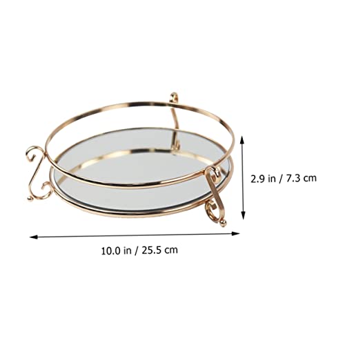 Holibanna 1pc Elegant Mirror Cosmetic Tray for Makeup Storage and Organization Stylish Home Decor and Photography Prop for Vanity and Dresser Finish