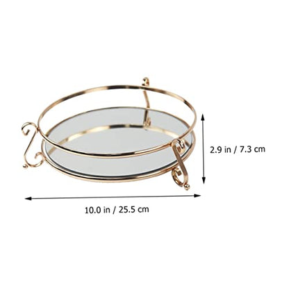 Holibanna 1pc Elegant Mirror Cosmetic Tray for Makeup Storage and Organization Stylish Home Decor and Photography Prop for Vanity and Dresser Finish