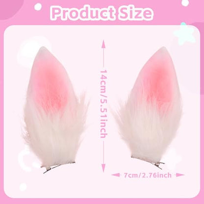 Totelux Eater Hair Clips Bunny Ears Hair Barrettes Pink White Rabbit Ears Alligator Clips Hair Accessories for Women Girls Easter Party Supplies 2Pcs