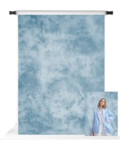 Kate 6.5x10ft Light Blue Photography Backdrops Blue Textures Portrait Background Old Master Photo Backdrops - color: Light blue, size: 6.5x10ft