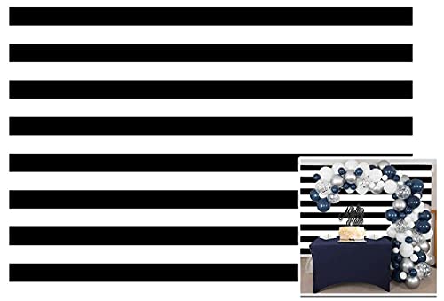AOFOTO 8x6ft Black and White Striped Photography Backdrop Streak Textured Background Adult Elder Girl Boy Birthday Party Decoration Vinyl Wallpaper Portrait Photo Studio Props Baby Shower Banner - size: 8x6ft
