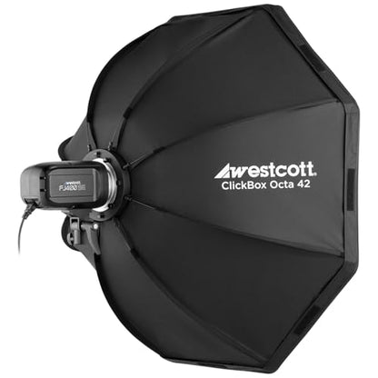 Westcott FJ400-SE 400Ws AC Studio Strobe 2 Light Kit with Universal Trigger and 2 Octa Softboxes - Fast Recycle, 5500K Color, LED Modeling Light