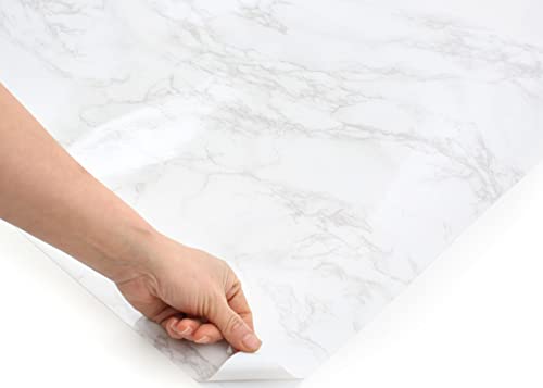 ROSEROSA Peel and Stick Glossy Faux Marble Architectural Film Self-Adhesive Vinyl Film Wallpaper Door Wrap Counter Top Border Mirror Molding Trim PGS408