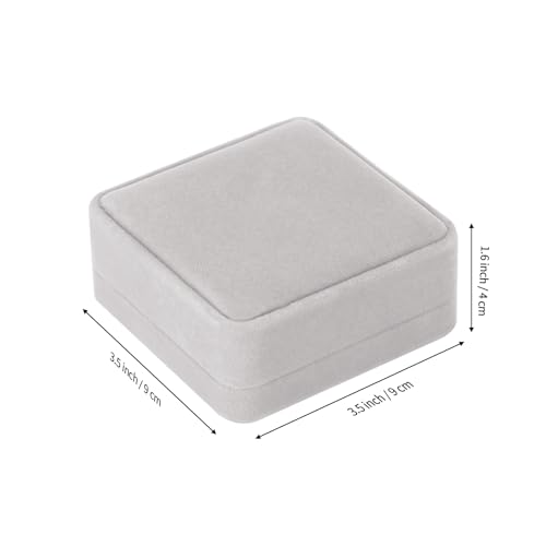 LETURE 4 Pieces Classic Velvet Bracelet Bangle Pendant Necklace Gift Box, Travel Jewelry Box Display Storage Case for Gift, Wedding, Engagement, Proposal, Birthday (4PCS Bracelet-GREY) - color: 4PCS Bracelet-GREY