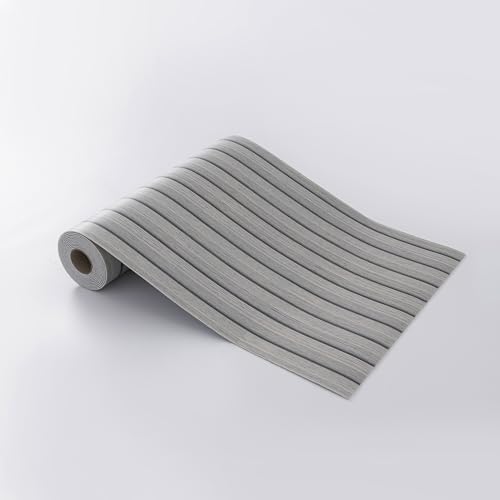 Peel and Stick PVC Slat Wall Panels, Wood Grain Self-Adhesive Soundproof Moisture-Resistant Paneling, 3D Faux Wood Panels for Bedroom Bathroom Walls & Ceilings 118"x15.75"(Gray,13Sq.ft) - color: Gray