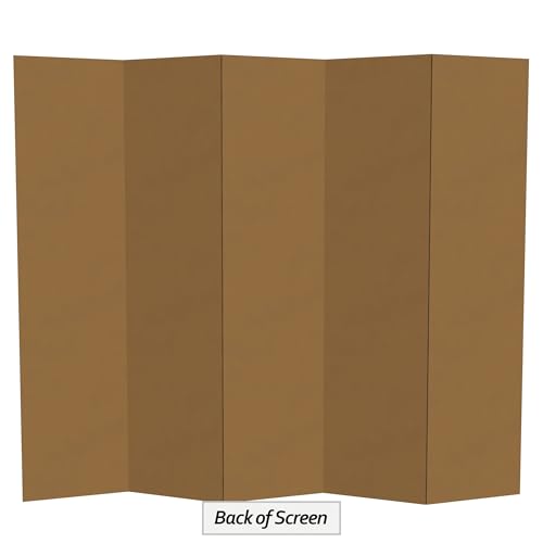 6 ft. Tall White Temporary Cardboard Folding Screen - 5 Panel - size: 6 ft Tall - 5 Panel