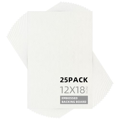 Somime 25 Pack Embossed Backing Boards Only, 12x18 Uncut White Mat Board, Acid Free Backer Boards Ideal for Photos, Pictures, Prints, Frames, and Artwork - size: 12x18