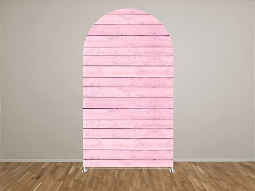 HUAYI Pink Wood Arch Backdrop Cover Girl Pink Farm Parties Chiara Backdrops Decorations Arched Wall Covers Stands Display Props Farm Party Banner GX239 3ft * 6.5ft - color: Gx239-arch Cover, size: W3ft by H5ft (90cm by 150cm)