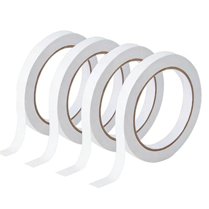 1/4" 4 Rolls Double Sided Adhesive Sticky Tape for Arts, DIY, Card Making, Crafts, Photography, Scrapbooking, Gift Wrapping, Office School Stationery Supplies, Home Supplies (Width: 6mm) - size: 1/4 in (6 mm)