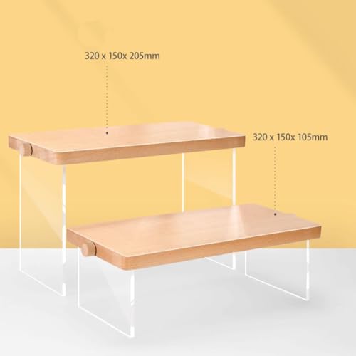 Wood Display Risers, Organizer Stand, Riser Stand for Figures, Cupcake, Perfume and More (Acrylic L 32*15*20.5cm/12.60*5.91*8.07inches) - color: Acrylic L 32*15*20.5cm/12.60*5.91*8.07inches