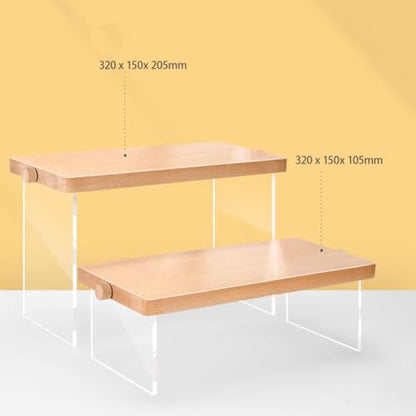 Wood Display Risers, Organizer Stand, Riser Stand for Figures, Cupcake, Perfume and More (Acrylic S 32*15*10.5cm/12.60*5.91*4.13inches) - color: Acrylic S 32*15*10.5cm/12.60*5.91*4.13inches